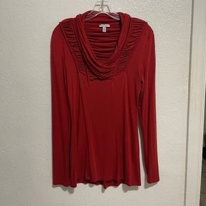 Linea Domani Brick Red Knit Top Size S